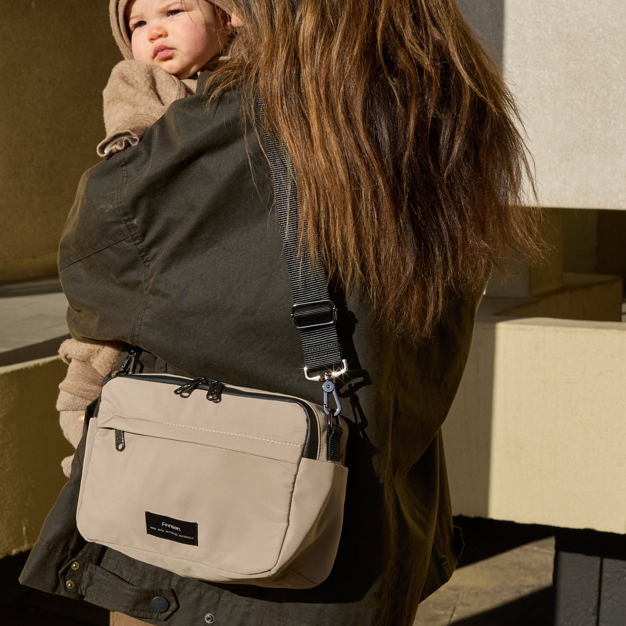 Frida Eco Stroller Organiser With Stroller Clips (Taupe)